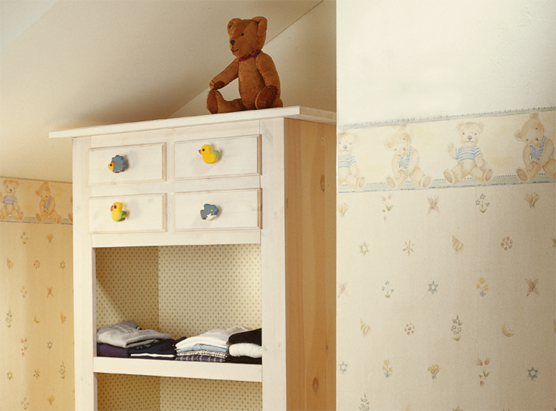 LGM Beschlag - Möbelknöpfe mit Tiermotiv in gelben Kinderzimmer