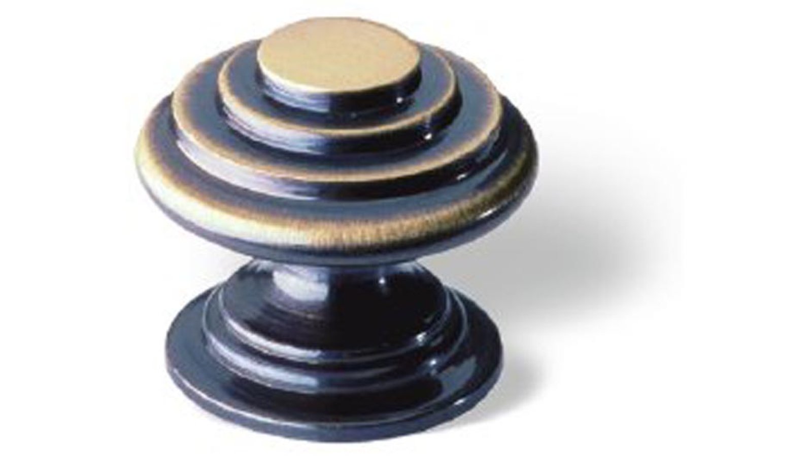 Knopf Erlangen Messing brüniert - 25 mm lang  vor weißem Hintergrund