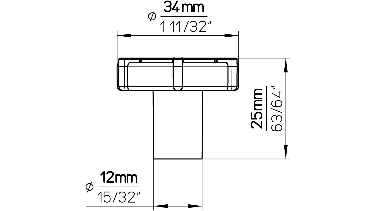 Knopf Jülich Kunststoff weiß bedruckt bunt bedruckt bunt - 34 mm lang  vor weißem Hintergrund
