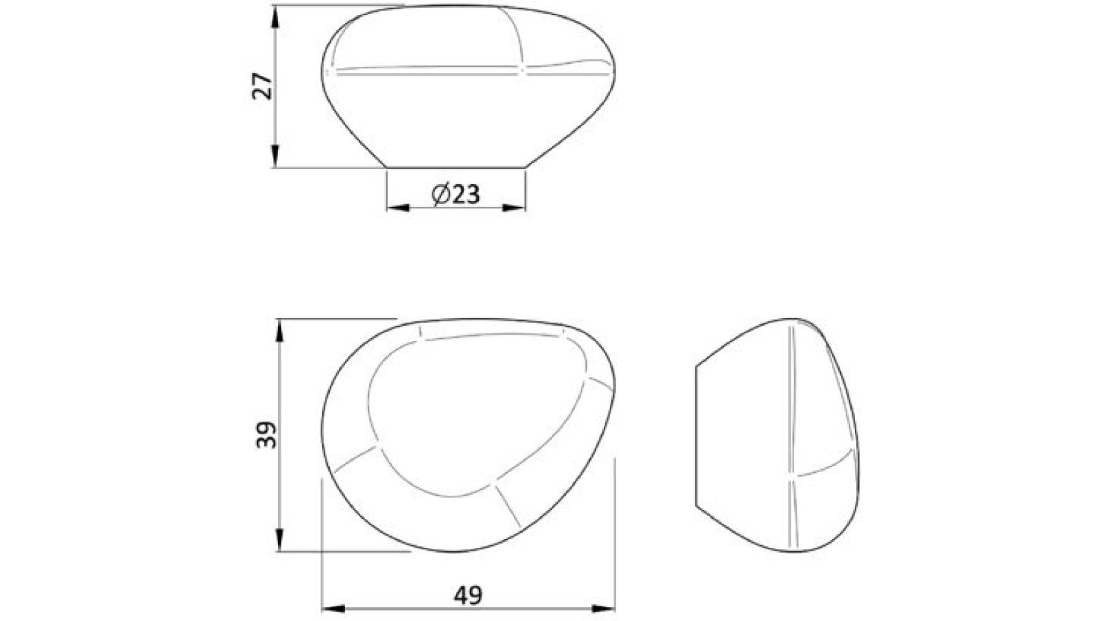 Knopf Simbach Kunststoff - vintageeffekt - 48 mm lang  vor weißem Hintergrund