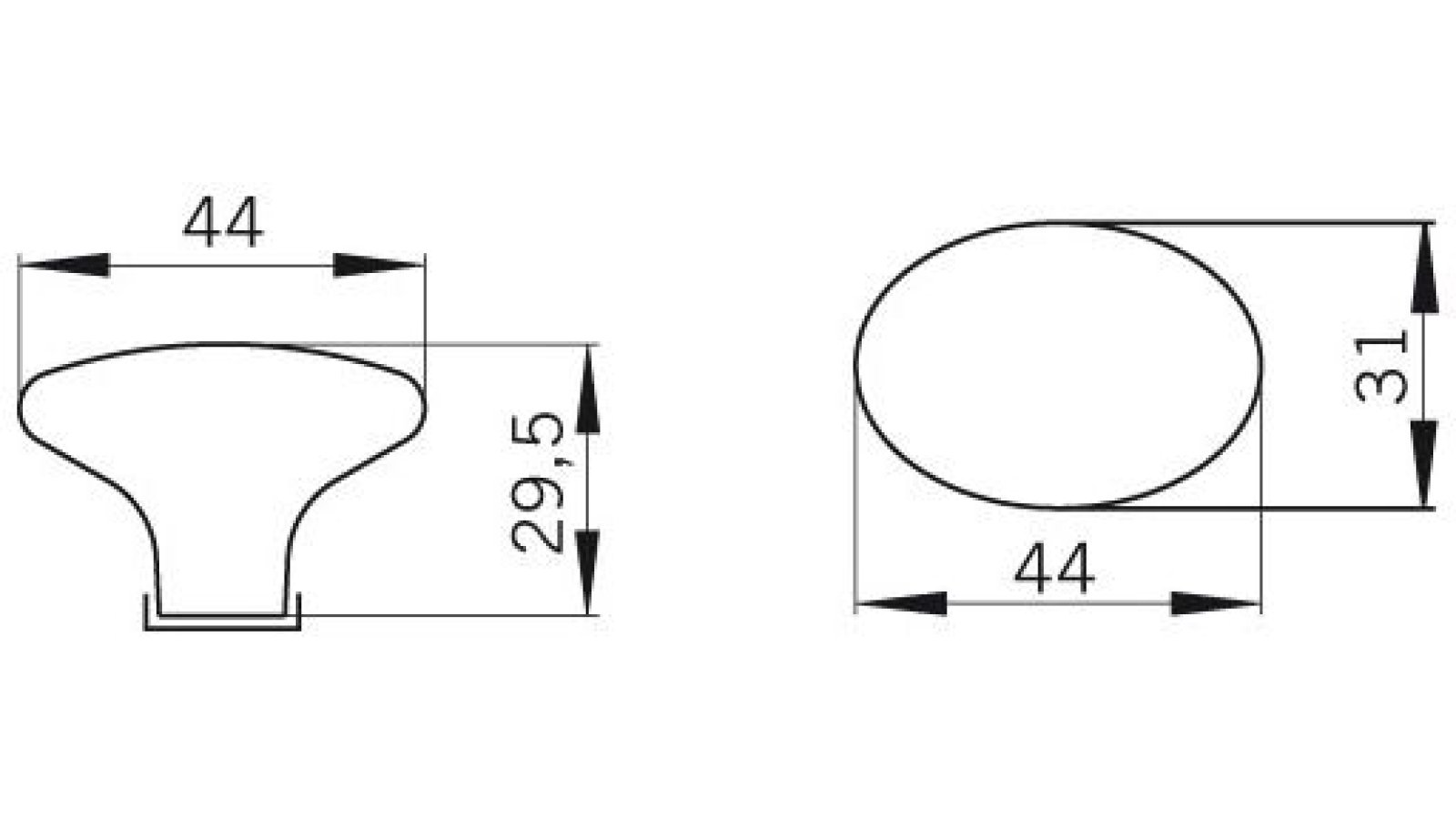Knopf + Unterlage Weimar Kunststoff glaseffekt matt grün metallisiert nickel matt - 44 mm lang  vor weißem Hintergrund