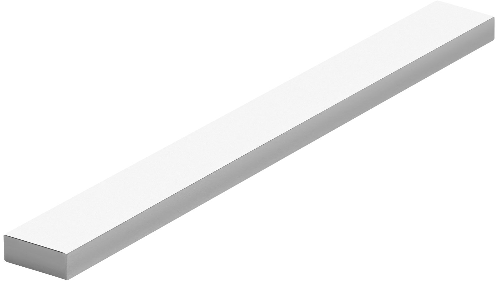 Griffleiste Denkendorf Aluminium chrom glänzend - 250 mm lang  vor weißem Hintergrund