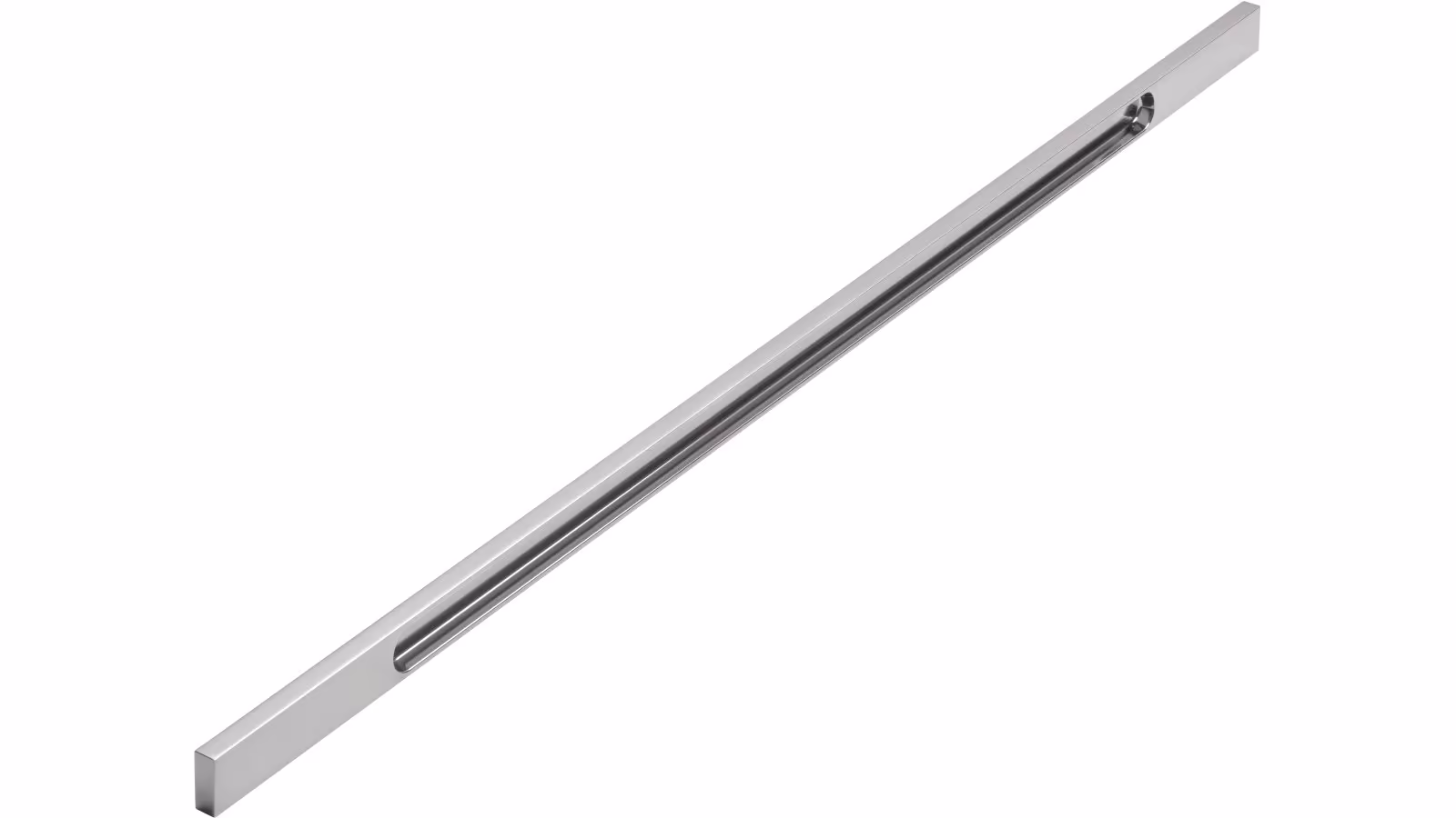 Griffleiste Denkendorf Aluminium chrom glänzend - 760 mm lang  vor weißem Hintergrund