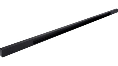 Griffleiste Denkendorf Aluminium schwarz matt pulverbeschichtet - 760 mm lang  vor weißem Hintergrund