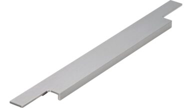 Griffleiste Sulz Aluminium gebürstet - 345 mm lang  vor weißem Hintergrund