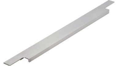 Griffleiste Sulz Aluminium gebürstet - 445 mm lang  vor weißem Hintergrund