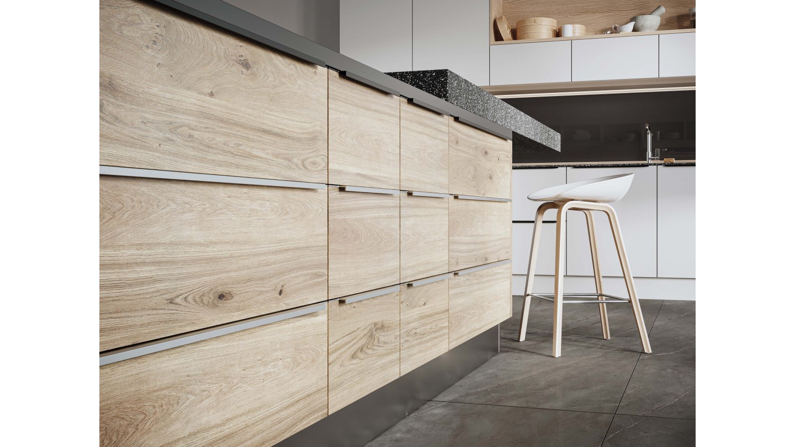 Griffleiste Sulz Aluminium gebürstet - 445 mm lang  vor weißem Hintergrund