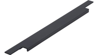 Griffleiste Sulz Aluminium schwarz matt pulverbeschichtet - 395 mm lang  vor weißem Hintergrund