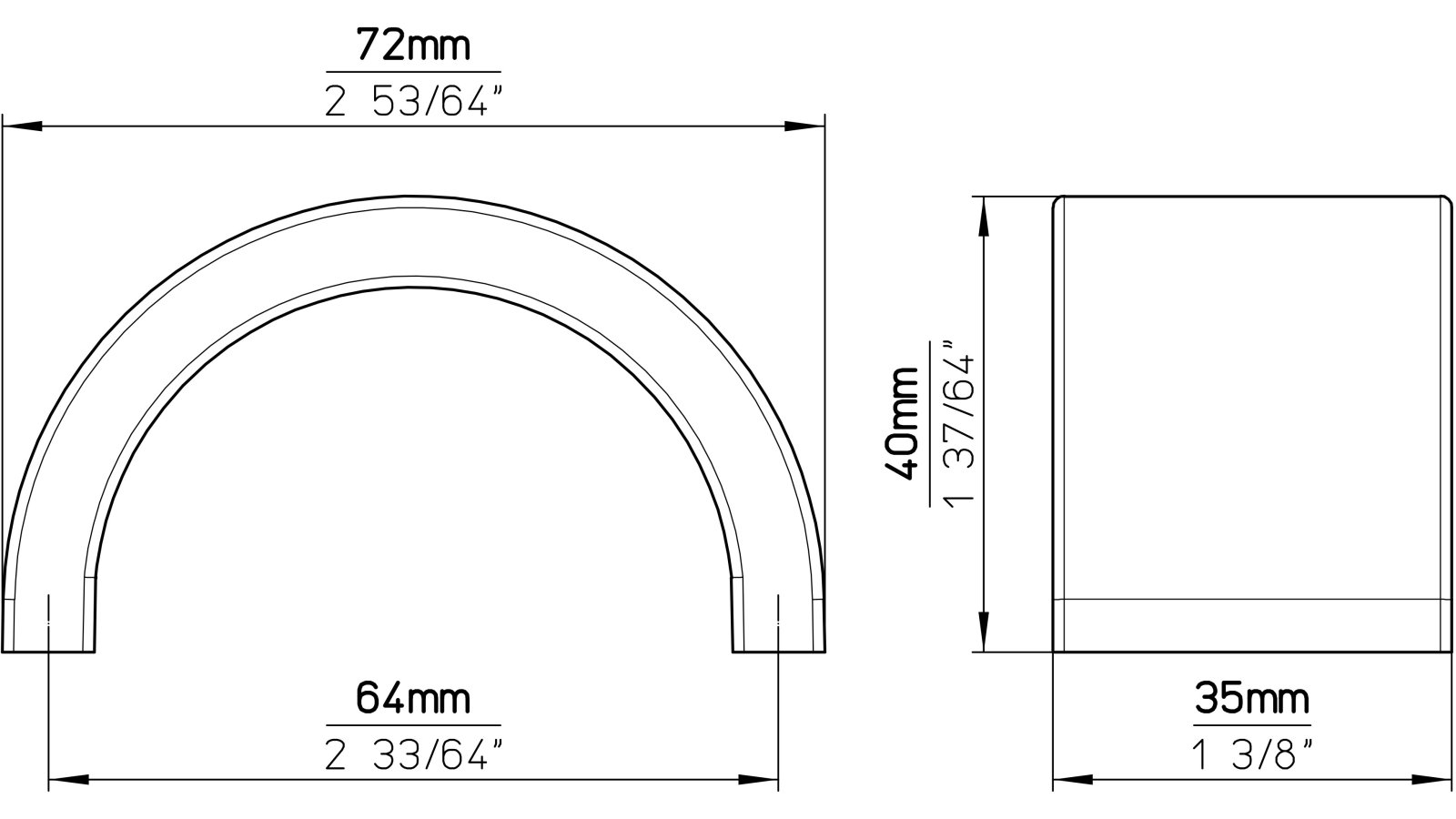 Moebelgriff-Bad-Saeckingen-chrom-Zinkdruckguss-laenge-72-704080-technische-zeichnung Griff Bad-Säckingen Druckguss chrom glänzend - 72 mm lang vor weißem Hintergrund