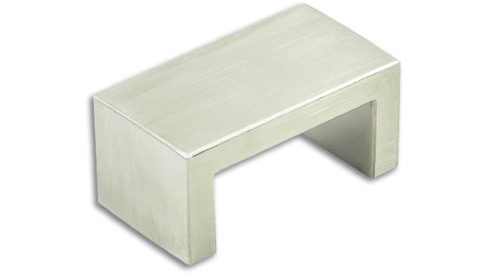 Griff Bannewitz Edelstahl fein geschliffen - 74 mm lang  vor weißem Hintergrund