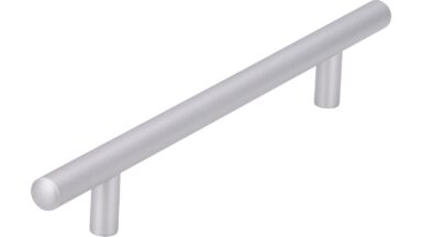 Griff Bruchsal Stahl alufarbig pulverbeschichtet - 240 mm lang  vor weißem Hintergrund
