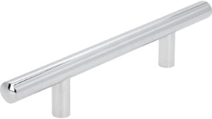 Griff Bruchsal Stahl chrom glänzend - 178 mm lang  vor weißem Hintergrund