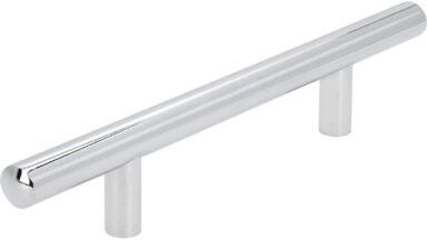 Griff Bruchsal Stahl chrom glänzend - 178 mm lang vor weißem Hintergrund