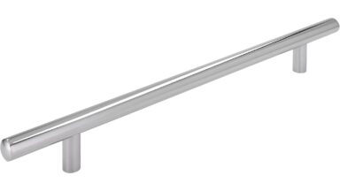Griff Bruchsal Stahl chrom glänzend - 272 mm lang  vor weißem Hintergrund