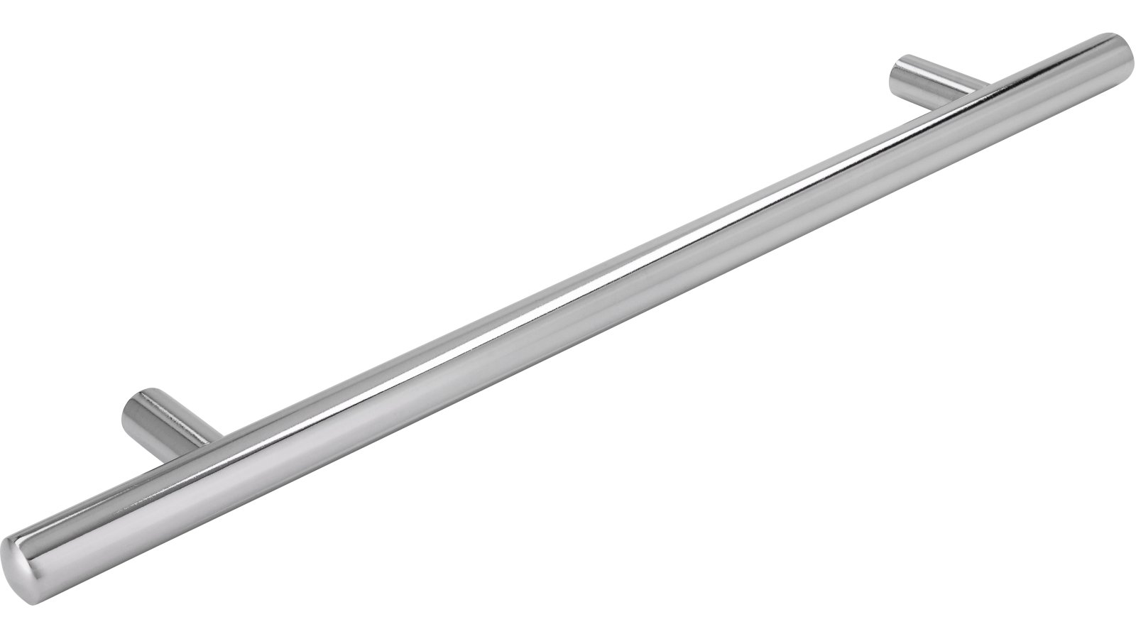 Griff Bruchsal Stahl chrom glänzend - 272 mm lang  vor weißem Hintergrund
