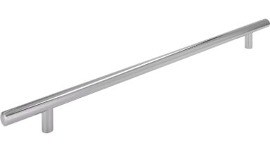 Griff Bruchsal Stahl chrom glänzend - 368 mm lang  vor weißem Hintergrund