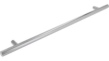 Griff Bruchsal Stahl chrom glänzend - 368 mm lang  vor weißem Hintergrund