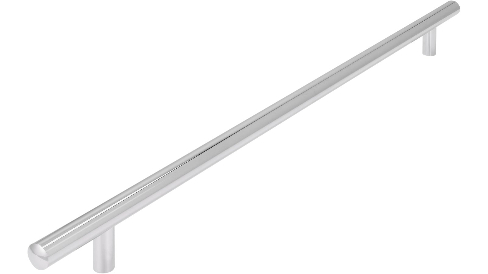 Griff Bruchsal Stahl chrom glänzend - 416 mm lang  vor weißem Hintergrund