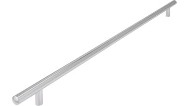 Griff Bruchsal Stahl chrom glänzend - 512 mm lang  vor weißem Hintergrund