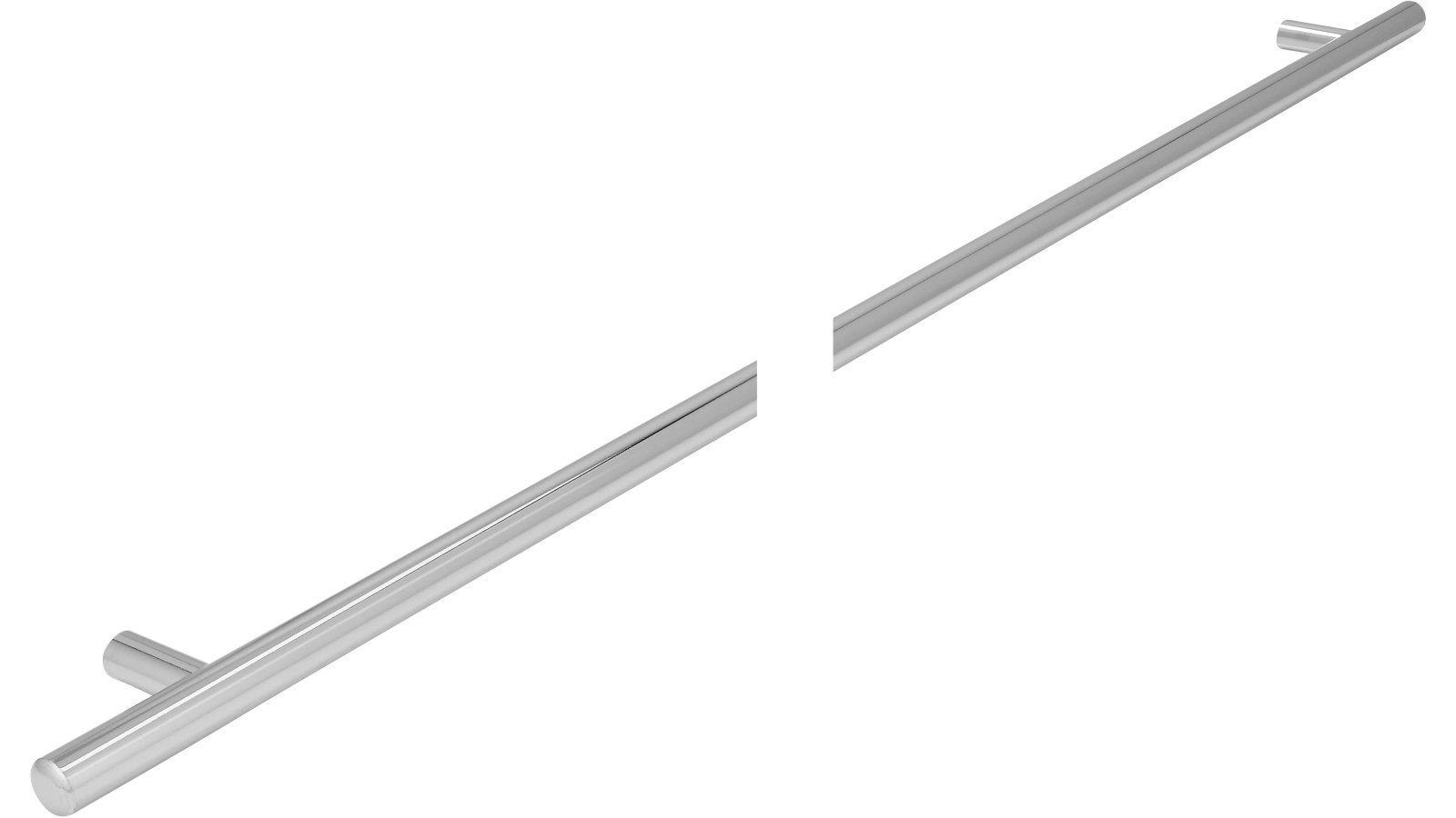 Moebelgriff-Bruchsal-chrom-Stahl-laenge-635-426990-seitlich Griff Bruchsal Stahl chrom glänzend - 635 mm lang vor weißem Hintergrund