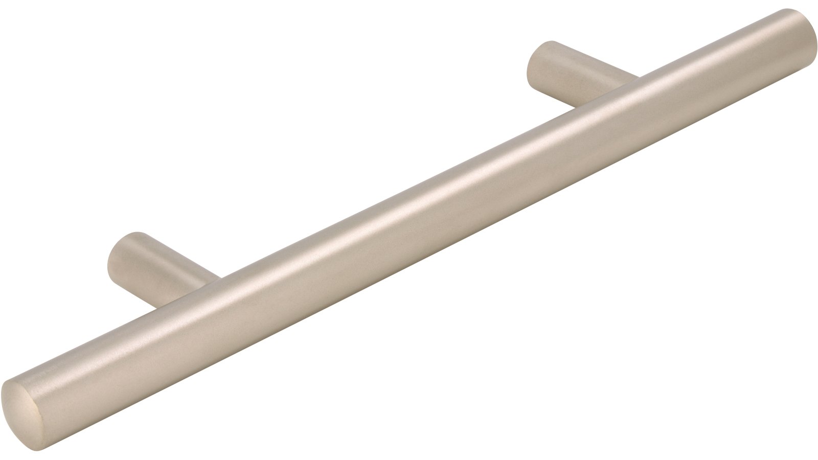 Griff Bruchsal Stahl matt vernickelt - 178 mm lang  vor weißem Hintergrund