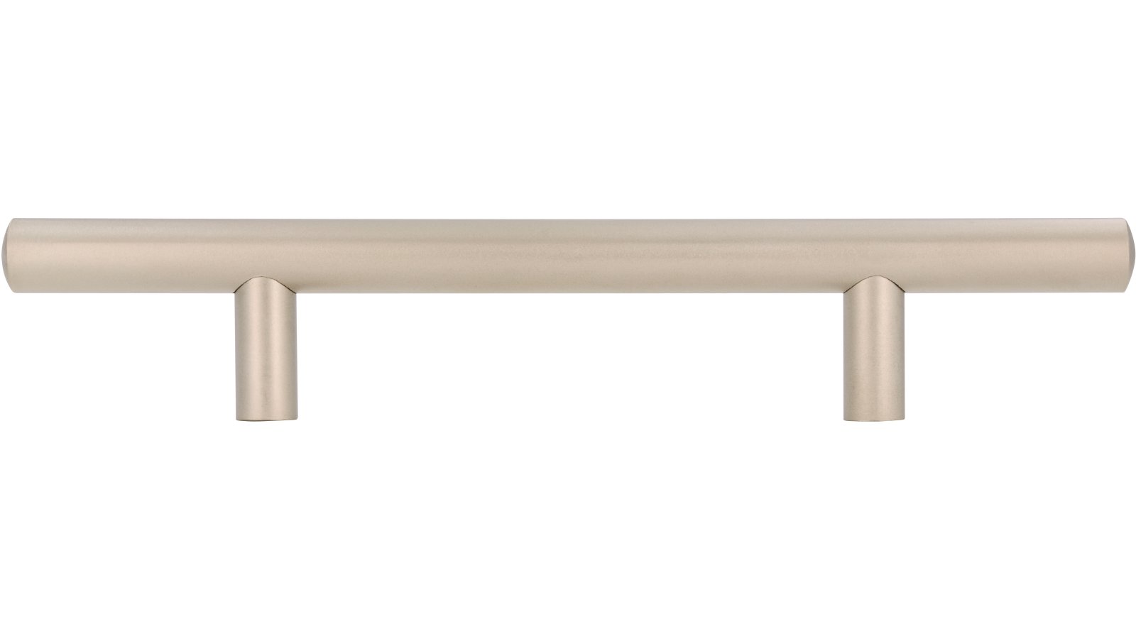 Griff Bruchsal Stahl matt vernickelt - 178 mm lang  vor weißem Hintergrund