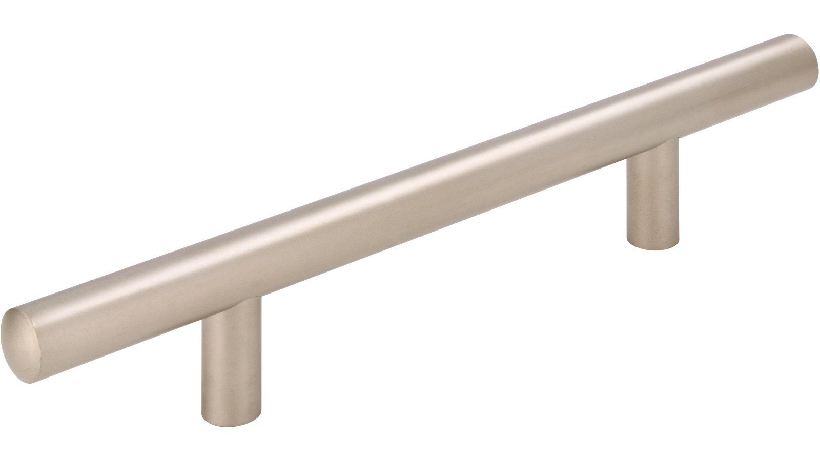 Griff Bruchsal Stahl matt vernickelt - 178 mm lang  vor weißem Hintergrund