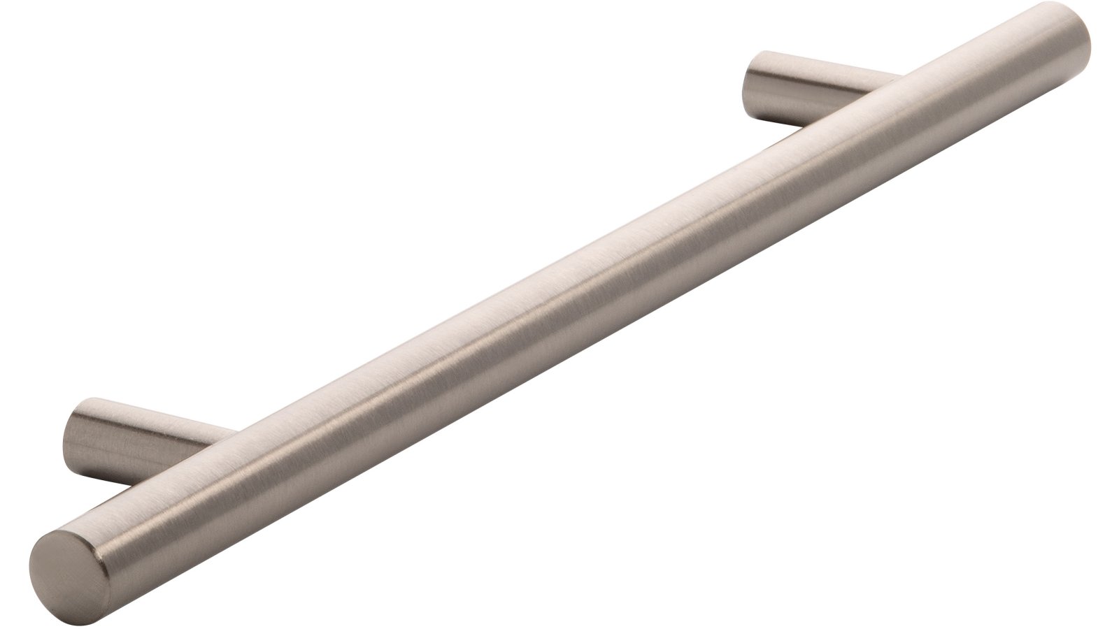 Griff Bruchsal Stahl vernickelt feingeschliffen - 240 mm lang  vor weißem Hintergrund