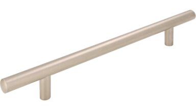 Griff Bruchsal Stahl matt vernickelt - 240 mm lang  vor weißem Hintergrund