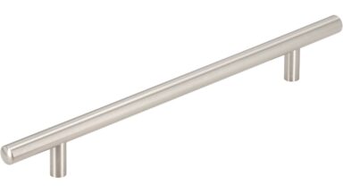 Griff Bruchsal Stahl vernickelt feingeschliffen - 272 mm lang vor weißem Hintergrund
