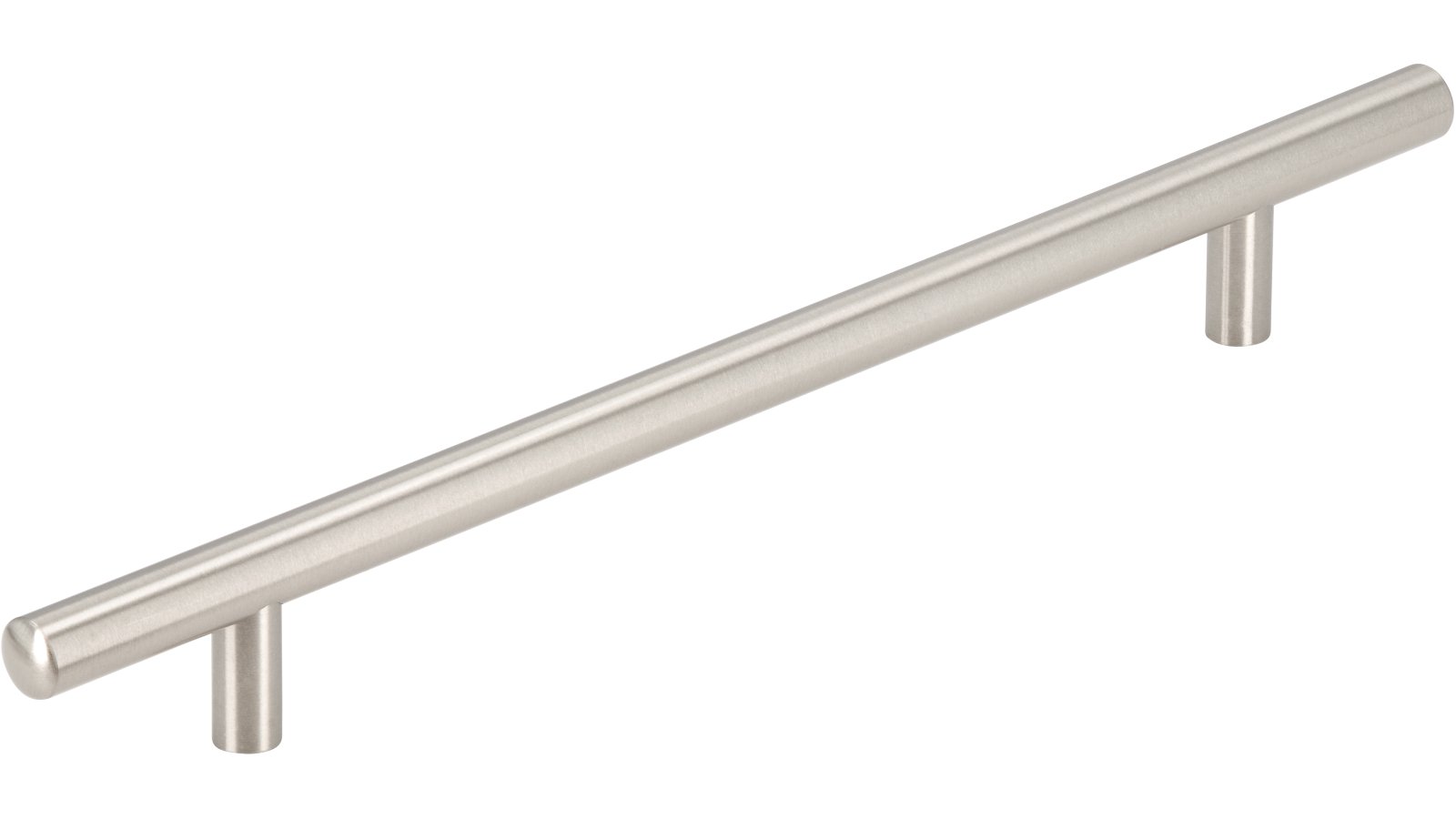 Griff Bruchsal Stahl vernickelt feingeschliffen - 272 mm lang  vor weißem Hintergrund