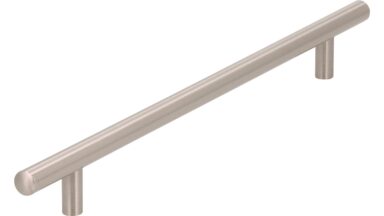 Griff Bruchsal Stahl vernickelt feingeschliffen - 320 mm lang vor weißem Hintergrund