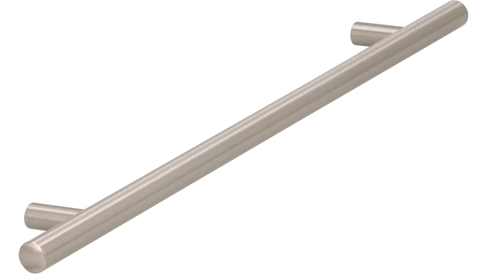 Griff Bruchsal Stahl vernickelt feingeschliffen - 320 mm lang  vor weißem Hintergrund