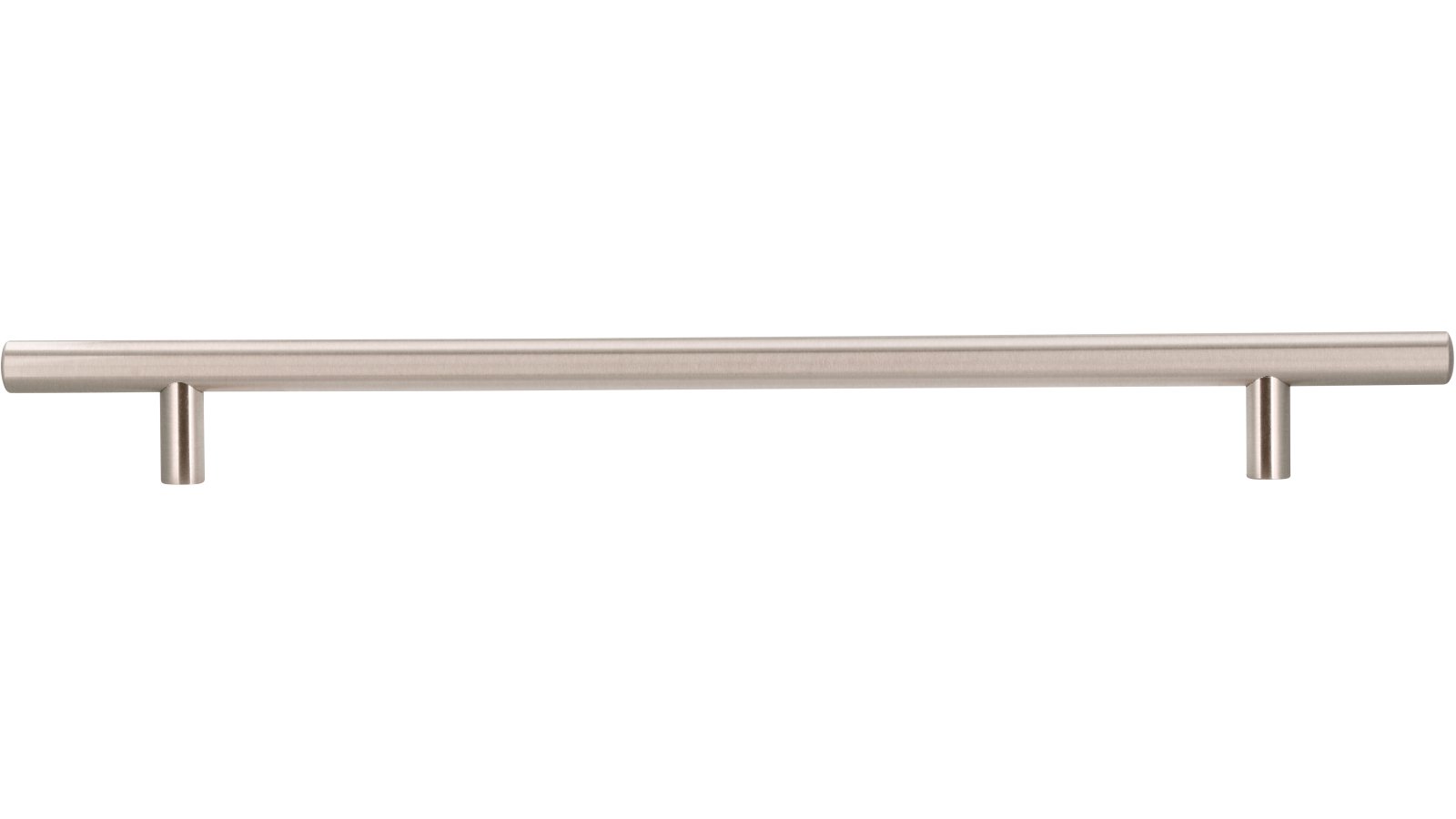 Griff Bruchsal Stahl vernickelt feingeschliffen - 320 mm lang  vor weißem Hintergrund