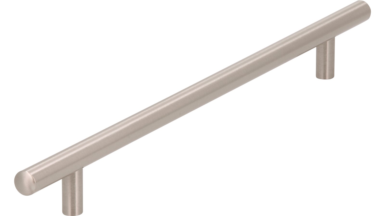 Griff Bruchsal Stahl vernickelt feingeschliffen - 320 mm lang  vor weißem Hintergrund