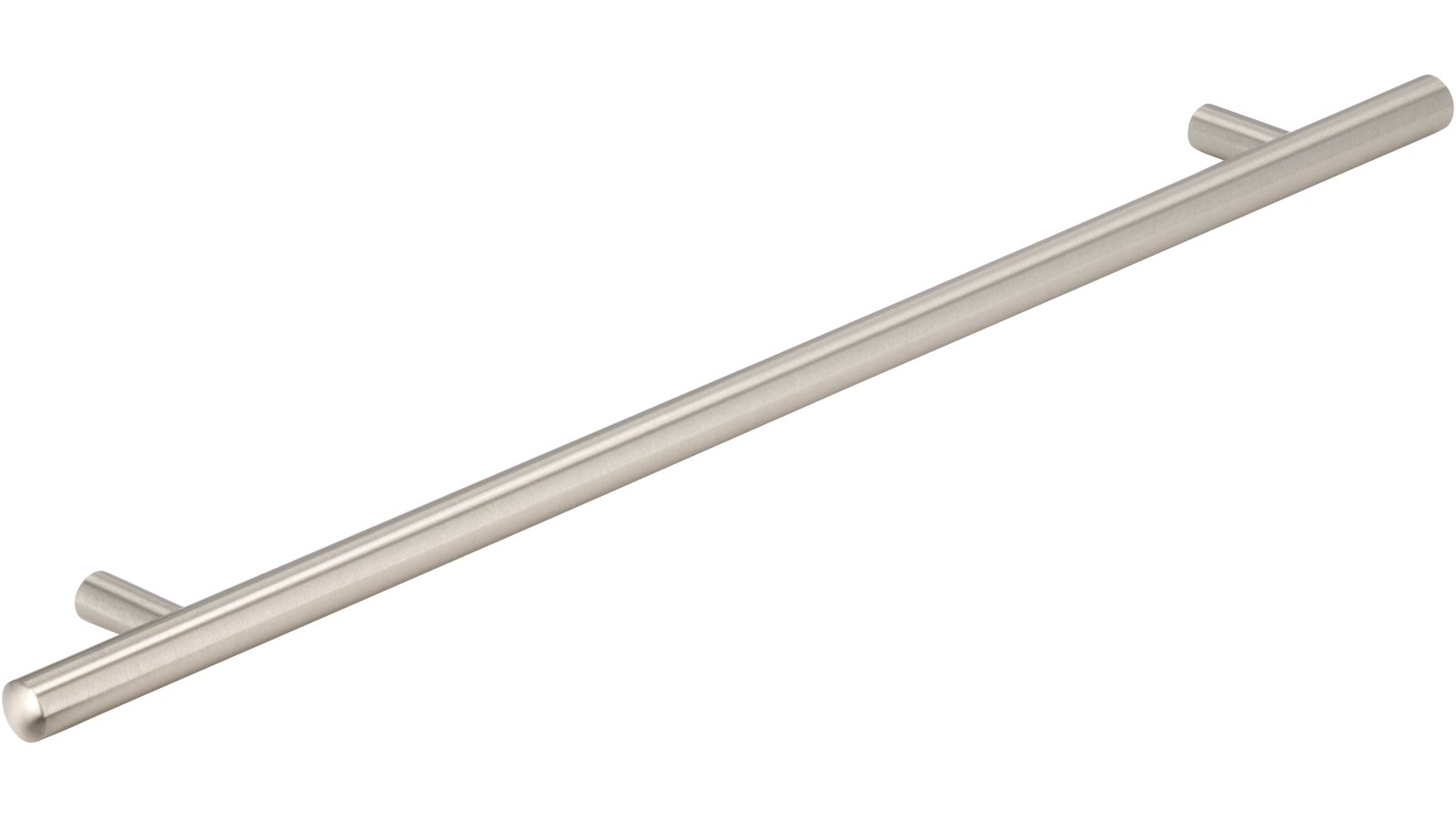 Griff Bruchsal Stahl vernickelt feingeschliffen - 368 mm lang  vor weißem Hintergrund