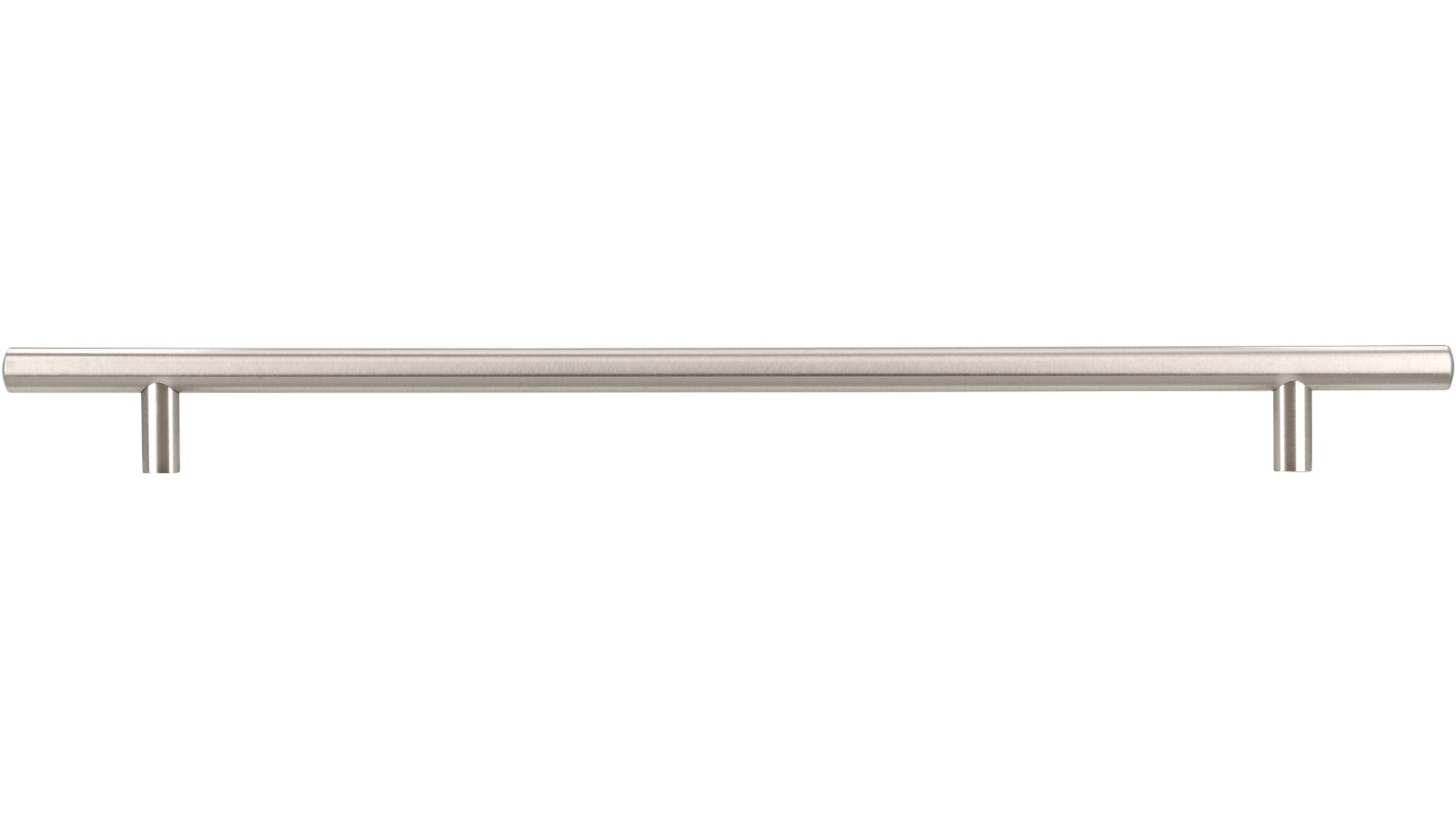 Griff Bruchsal Stahl vernickelt feingeschliffen - 368 mm lang  vor weißem Hintergrund