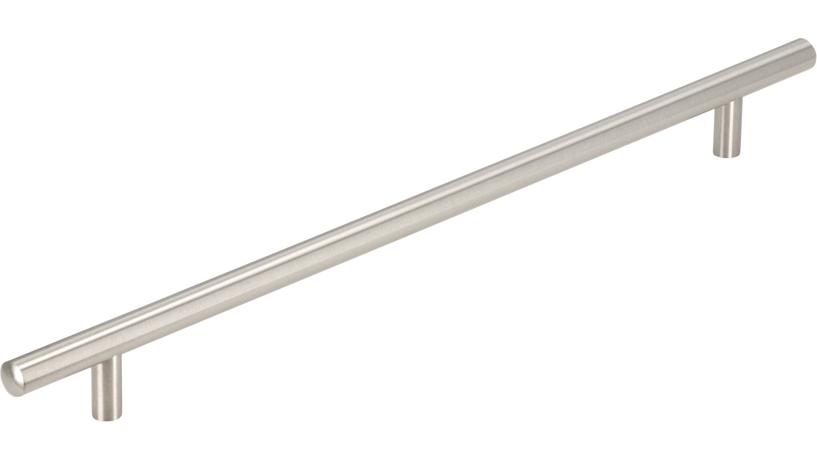 Griff Bruchsal Stahl vernickelt feingeschliffen - 368 mm lang  vor weißem Hintergrund