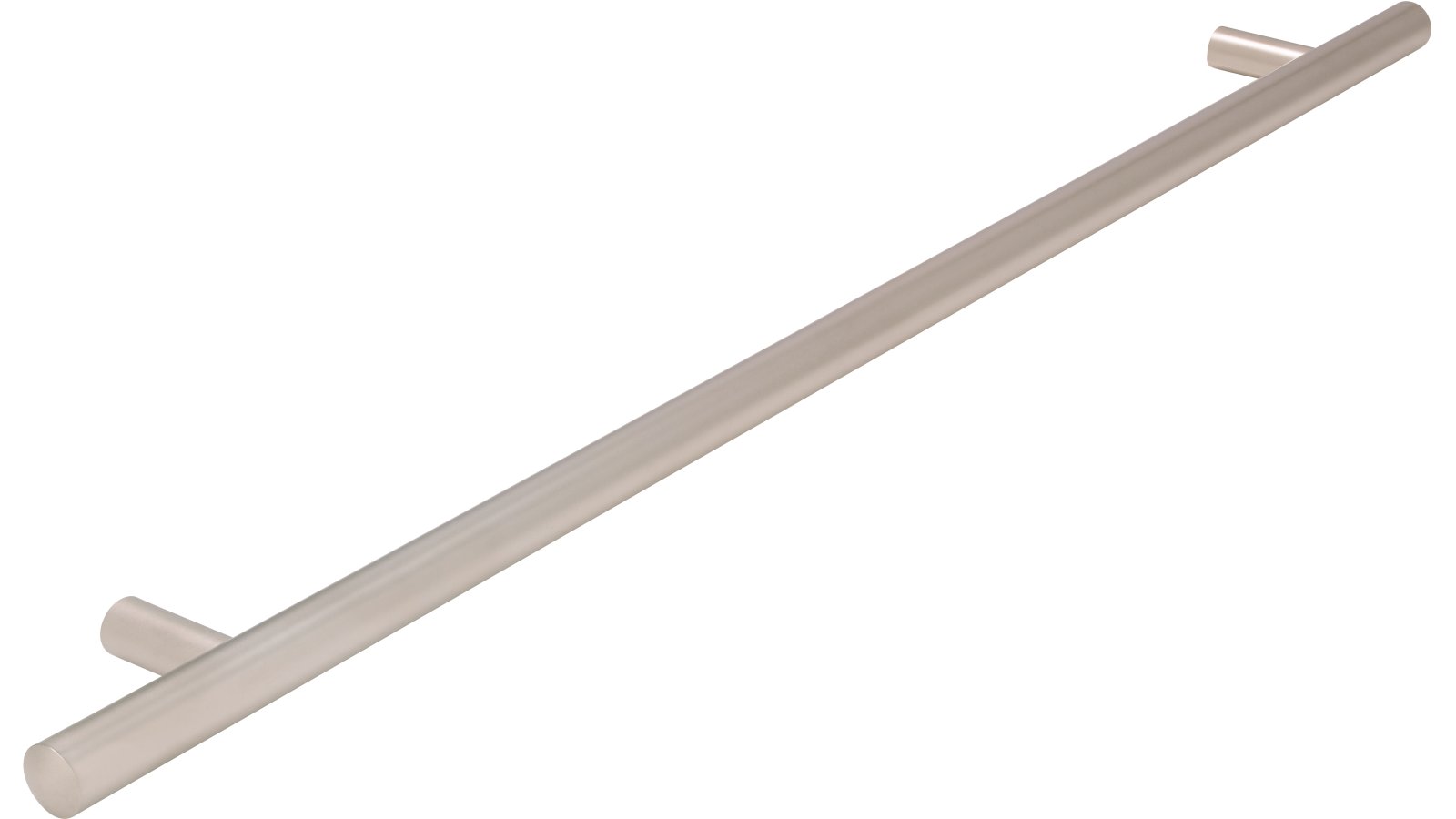 Griff Bruchsal Stahl matt vernickelt - 416 mm lang  vor weißem Hintergrund