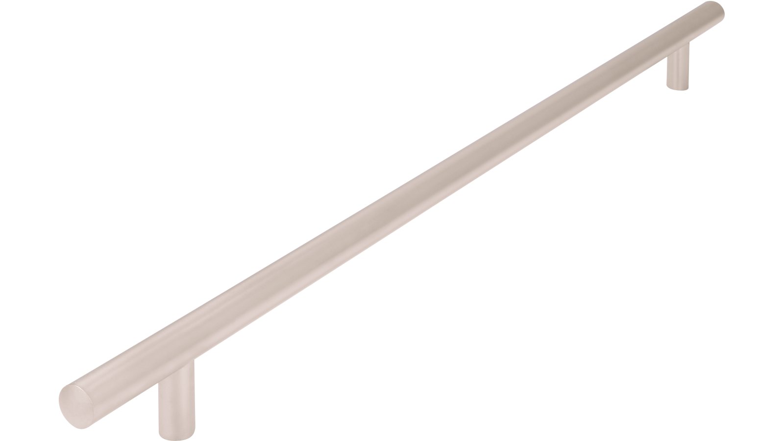 Griff Bruchsal Stahl matt vernickelt - 416 mm lang  vor weißem Hintergrund