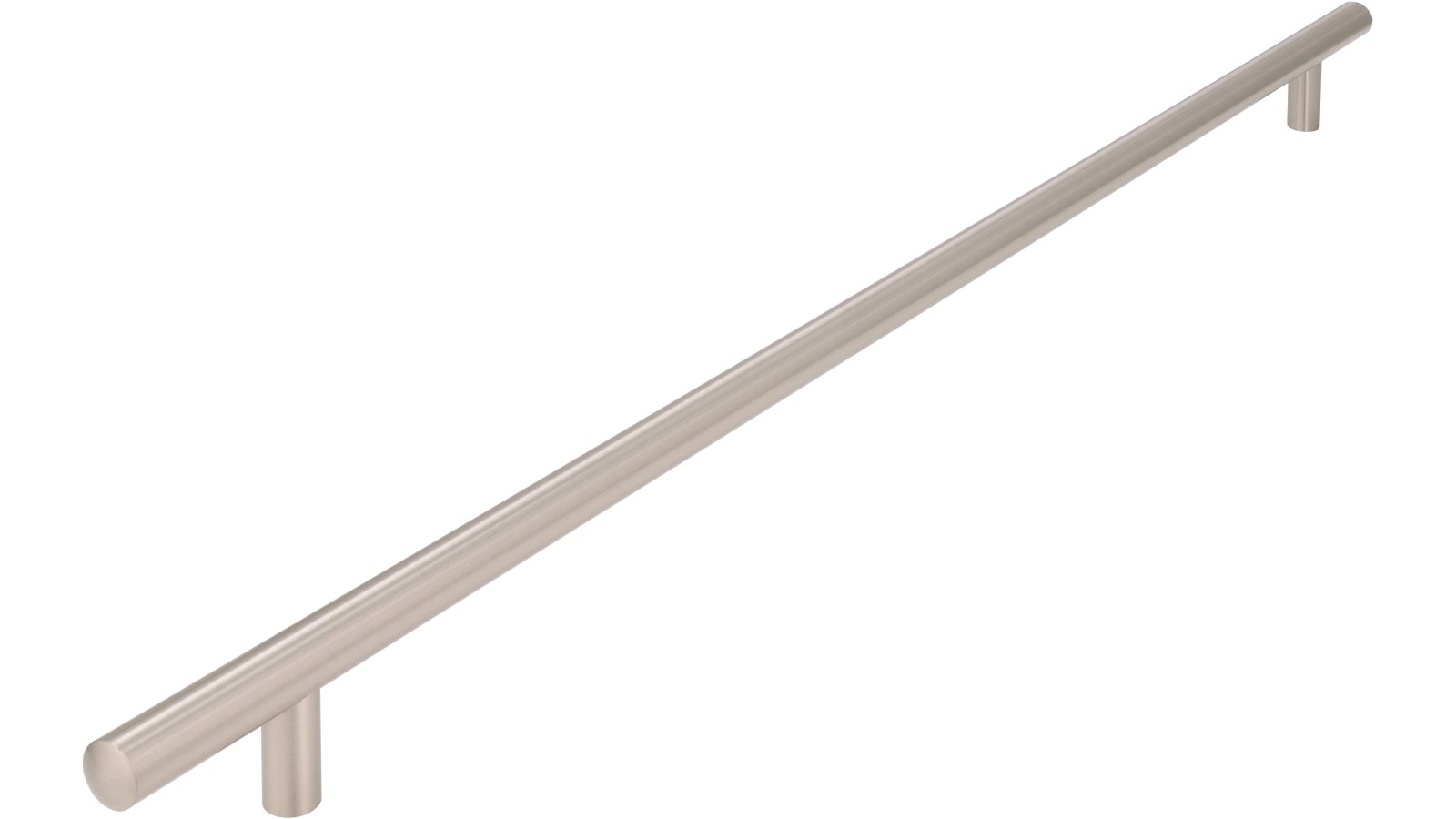 Griff Bruchsal Stahl vernickelt feingeschliffen - 512 mm lang  vor weißem Hintergrund