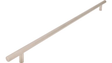 Griff Bruchsal Stahl matt vernickelt - 512 mm lang  vor weißem Hintergrund