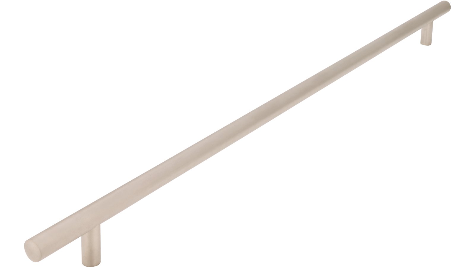 Griff Bruchsal Stahl matt vernickelt - 512 mm lang  vor weißem Hintergrund