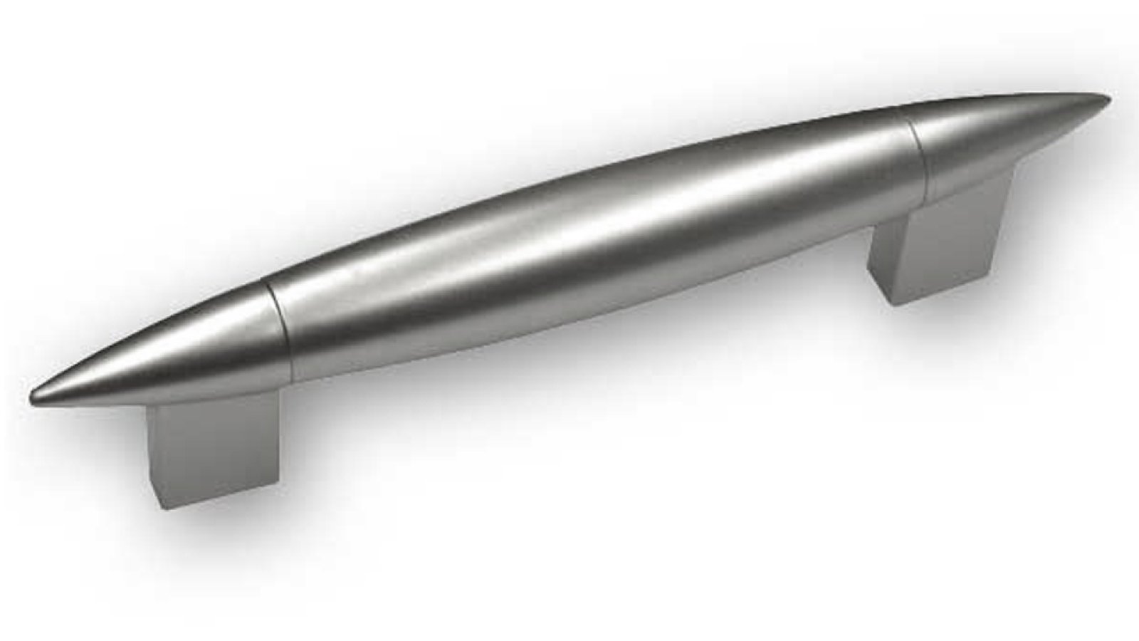 Griff Eschweiler Kunststoff-Druckguss metallisiert chrom chrom matt - 139 mm lang  vor weißem Hintergrund