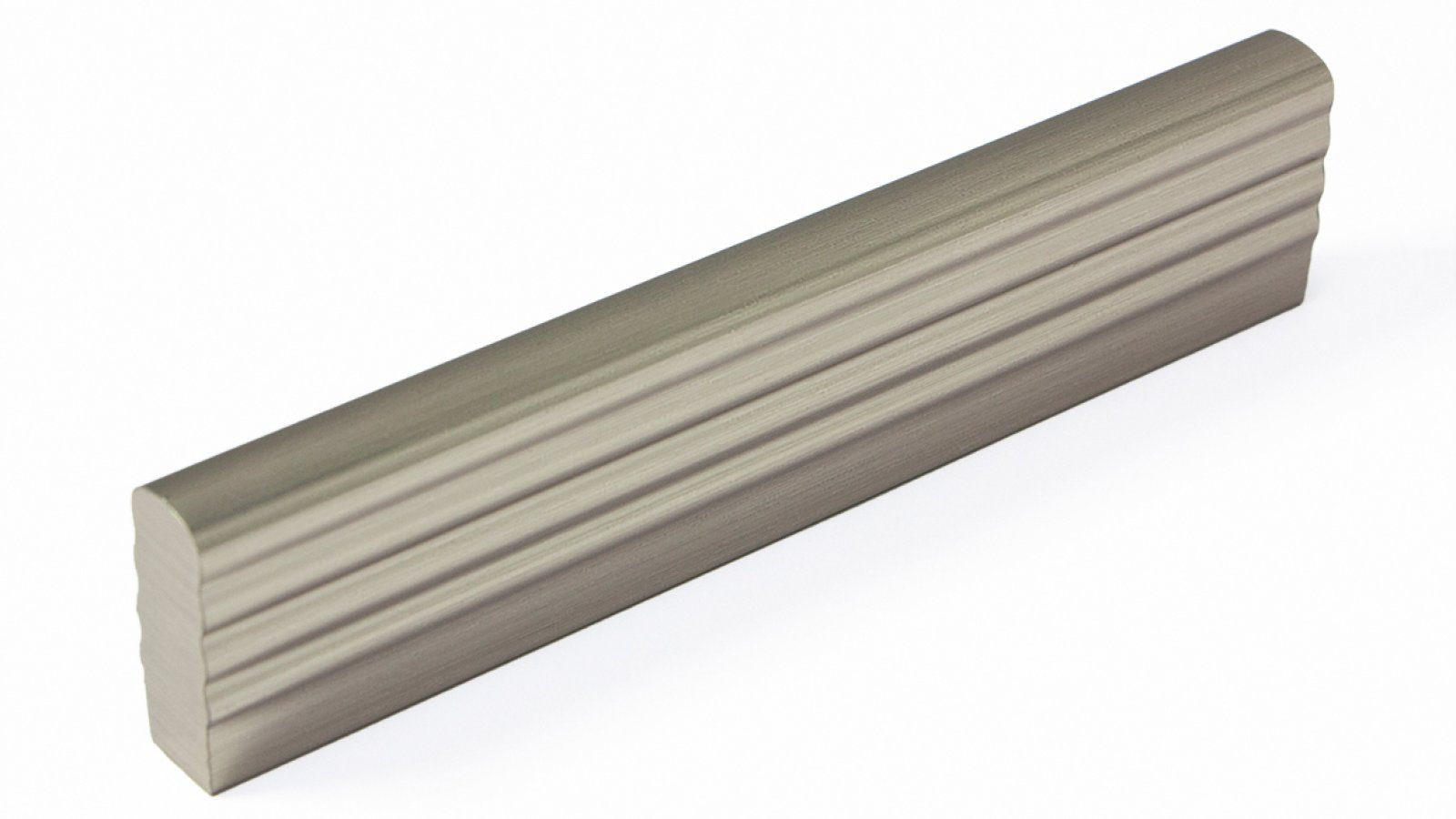 Griff Oldenburg Kunststoff Metallfolieneffekt - edelstahleffekt - 105 mm lang  vor weißem Hintergrund