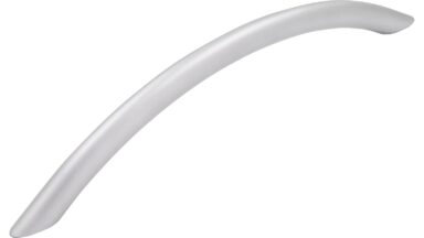 Griff St-Ingbert Stahl chrom matt - 189 mm lang vor weißem Hintergrund