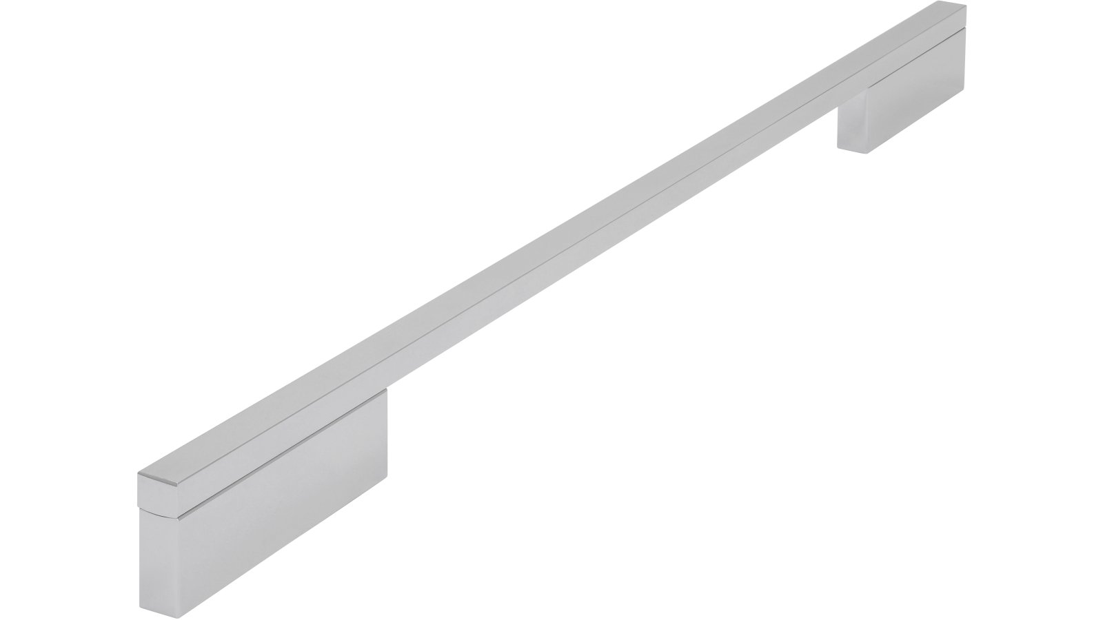 Griff Wendlingen Aluminium chrom glänzend - 412 mm lang  vor weißem Hintergrund