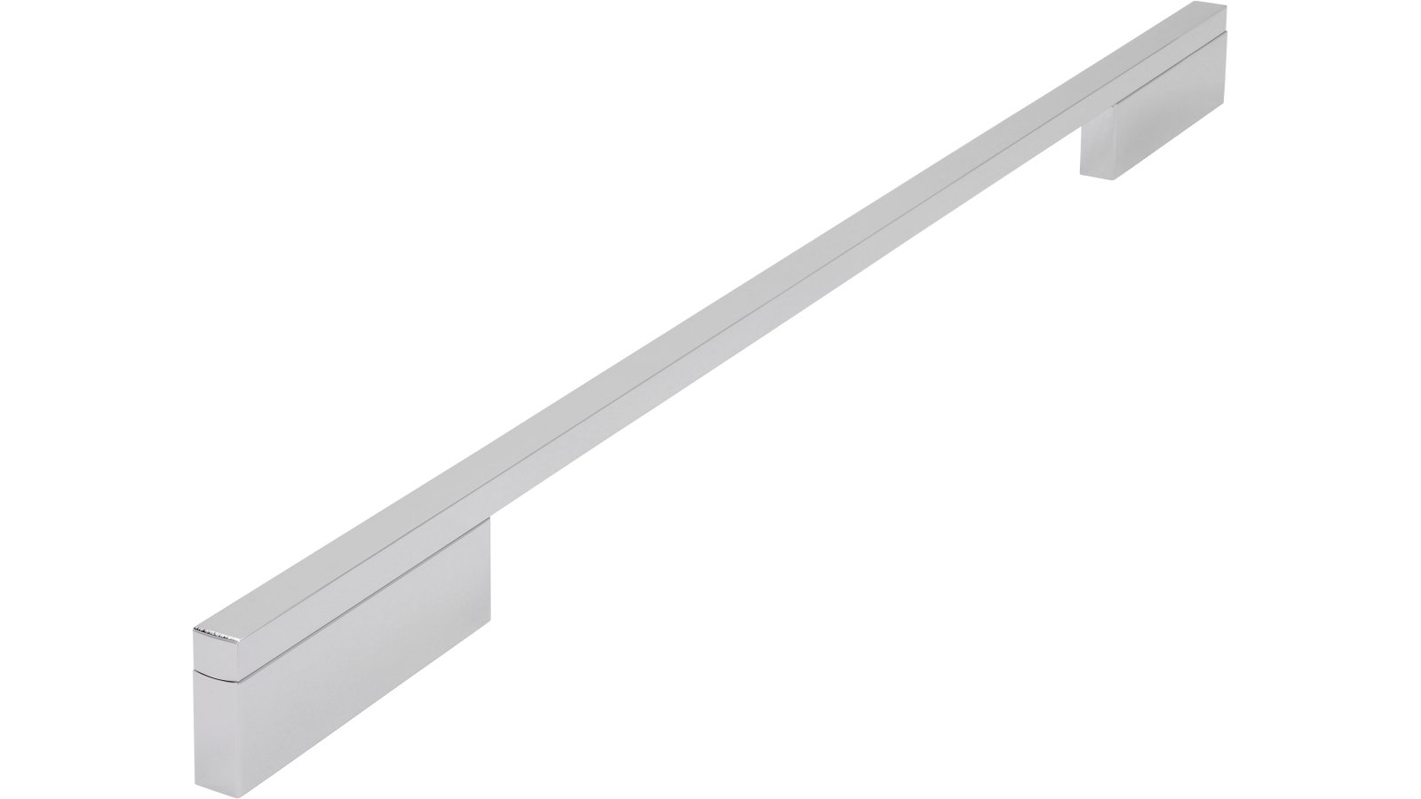 Griff Wendlingen Aluminium chrom glänzend - 444 mm lang  vor weißem Hintergrund