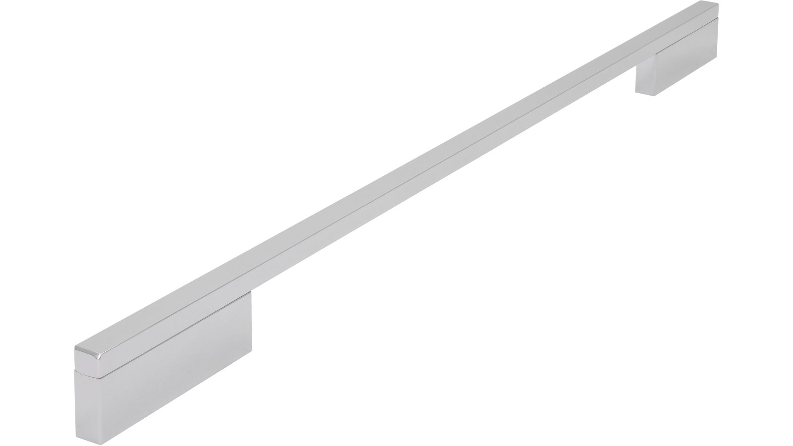 Griff Wendlingen Aluminium chrom glänzend - 476 mm lang  vor weißem Hintergrund