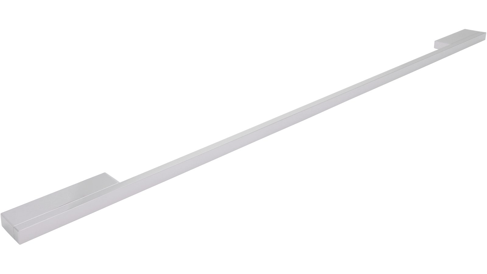 Moebelgriff-Wendlingen-chrom-alufarbig-Aluminium-laenge-604-720486-seitlich Griff Wendlingen Aluminium chrom glänzend - 604 mm lang vor weißem Hintergrund